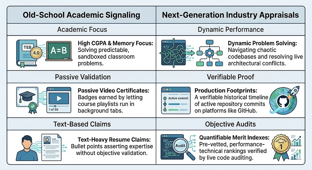 old-school academic signaling vs next-generation industry appraisals